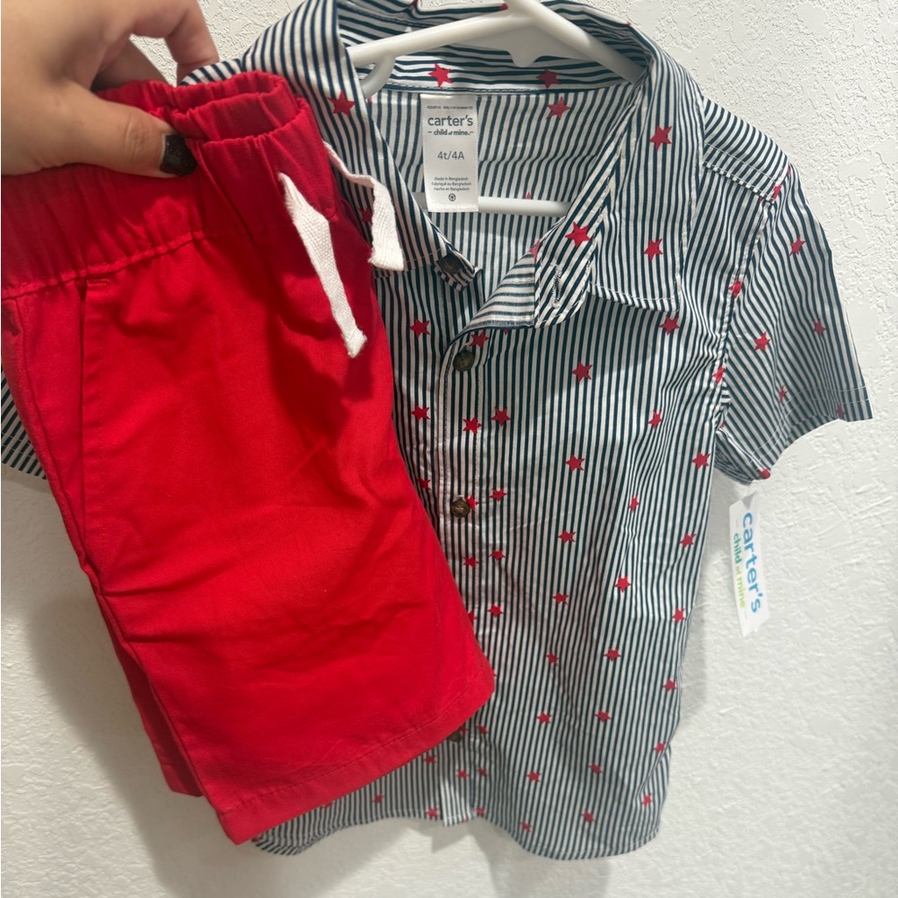 Carter's Button Down Shirt + Shorts [NWT] - Picture 3 of 3